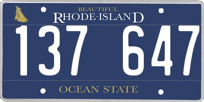 RI license plate 137647