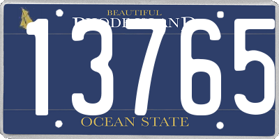 RI license plate 13765
