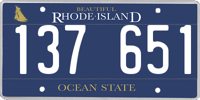 RI license plate 137651