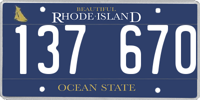 RI license plate 137670