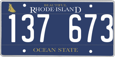 RI license plate 137673