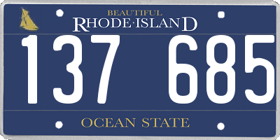 RI license plate 137685