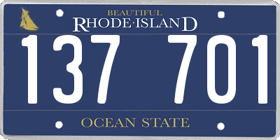 RI license plate 137701