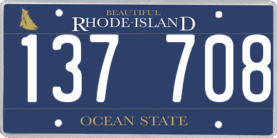 RI license plate 137708