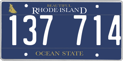 RI license plate 137714