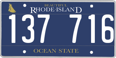 RI license plate 137716