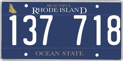 RI license plate 137718