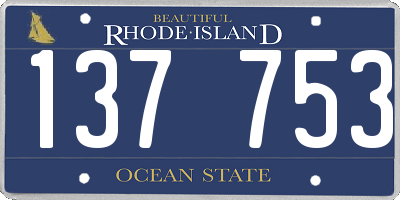 RI license plate 137753