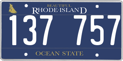RI license plate 137757
