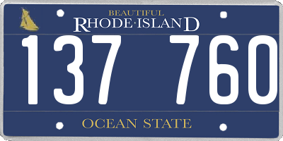 RI license plate 137760