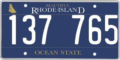 RI license plate 137765