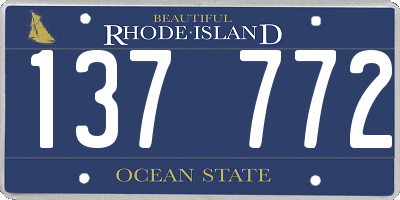 RI license plate 137772