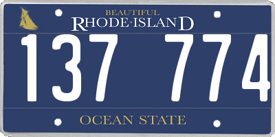 RI license plate 137774