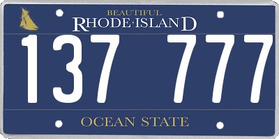 RI license plate 137777