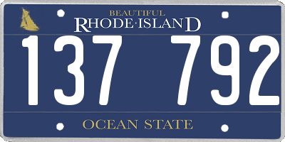 RI license plate 137792
