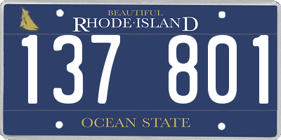 RI license plate 137801