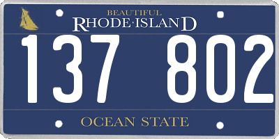 RI license plate 137802
