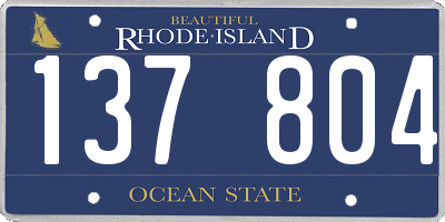 RI license plate 137804