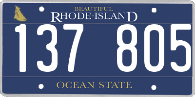 RI license plate 137805