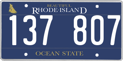 RI license plate 137807