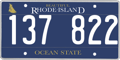 RI license plate 137822