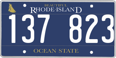 RI license plate 137823