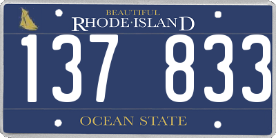 RI license plate 137833