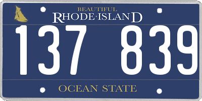 RI license plate 137839