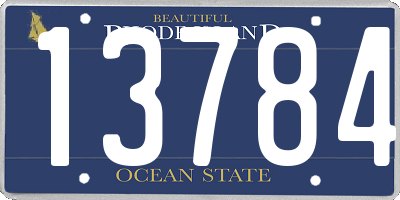 RI license plate 13784