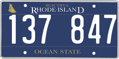 RI license plate 137847