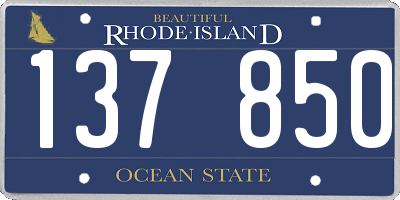 RI license plate 137850