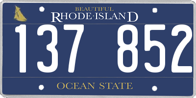 RI license plate 137852