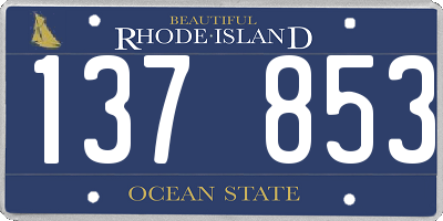 RI license plate 137853