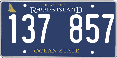 RI license plate 137857