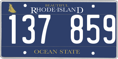 RI license plate 137859