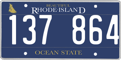 RI license plate 137864