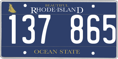 RI license plate 137865