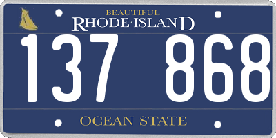 RI license plate 137868