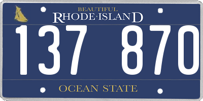 RI license plate 137870