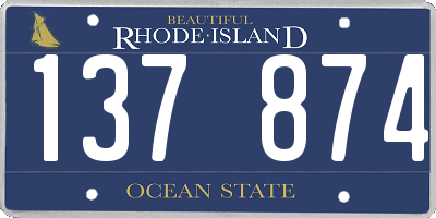 RI license plate 137874