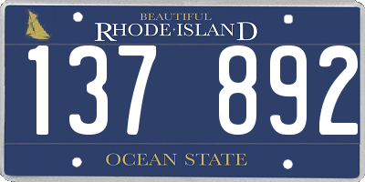 RI license plate 137892