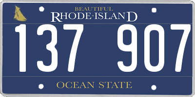 RI license plate 137907