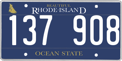 RI license plate 137908