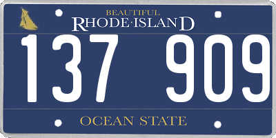 RI license plate 137909