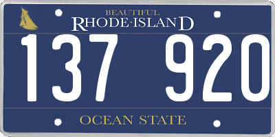 RI license plate 137920