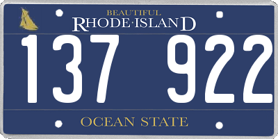 RI license plate 137922