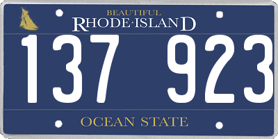 RI license plate 137923
