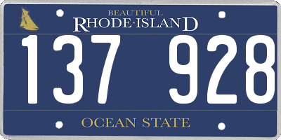 RI license plate 137928