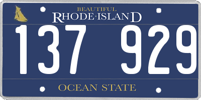 RI license plate 137929