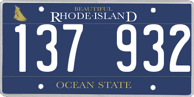 RI license plate 137932
